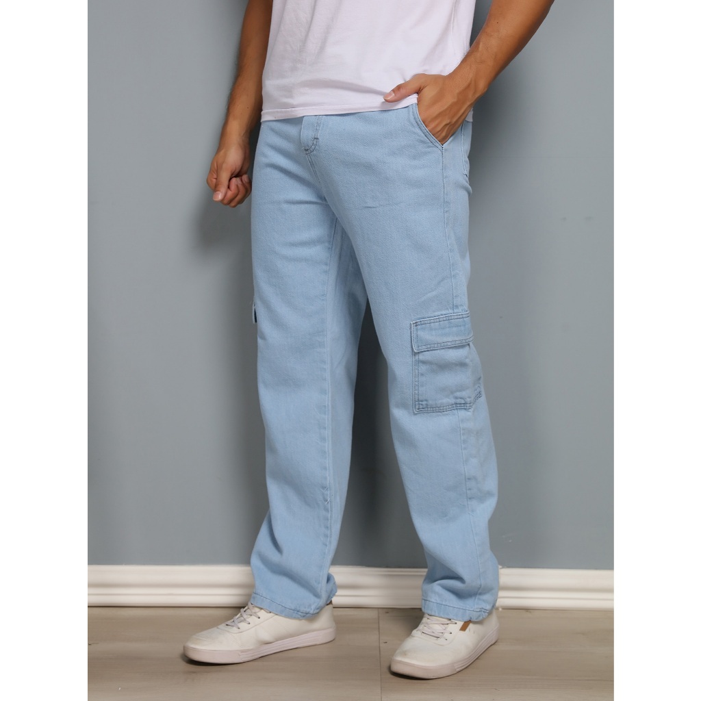 alça Cargo Jeans Masculina Baggy Balão Jeans - Moda Masculina | MuralLife