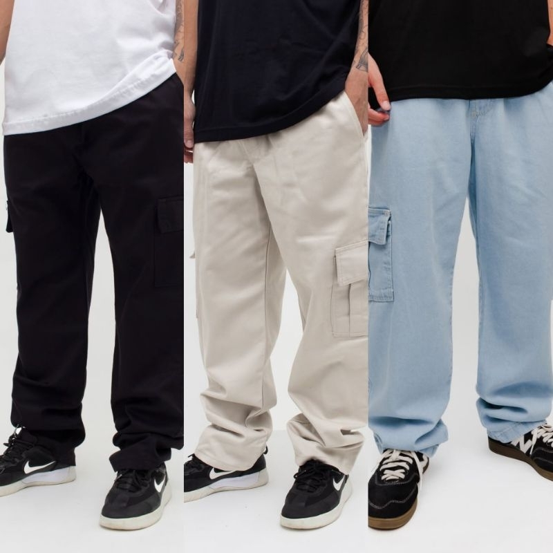 Calça jeans barata - Calça Cargo jeans e sarj - Moda Masculina | MuralLife