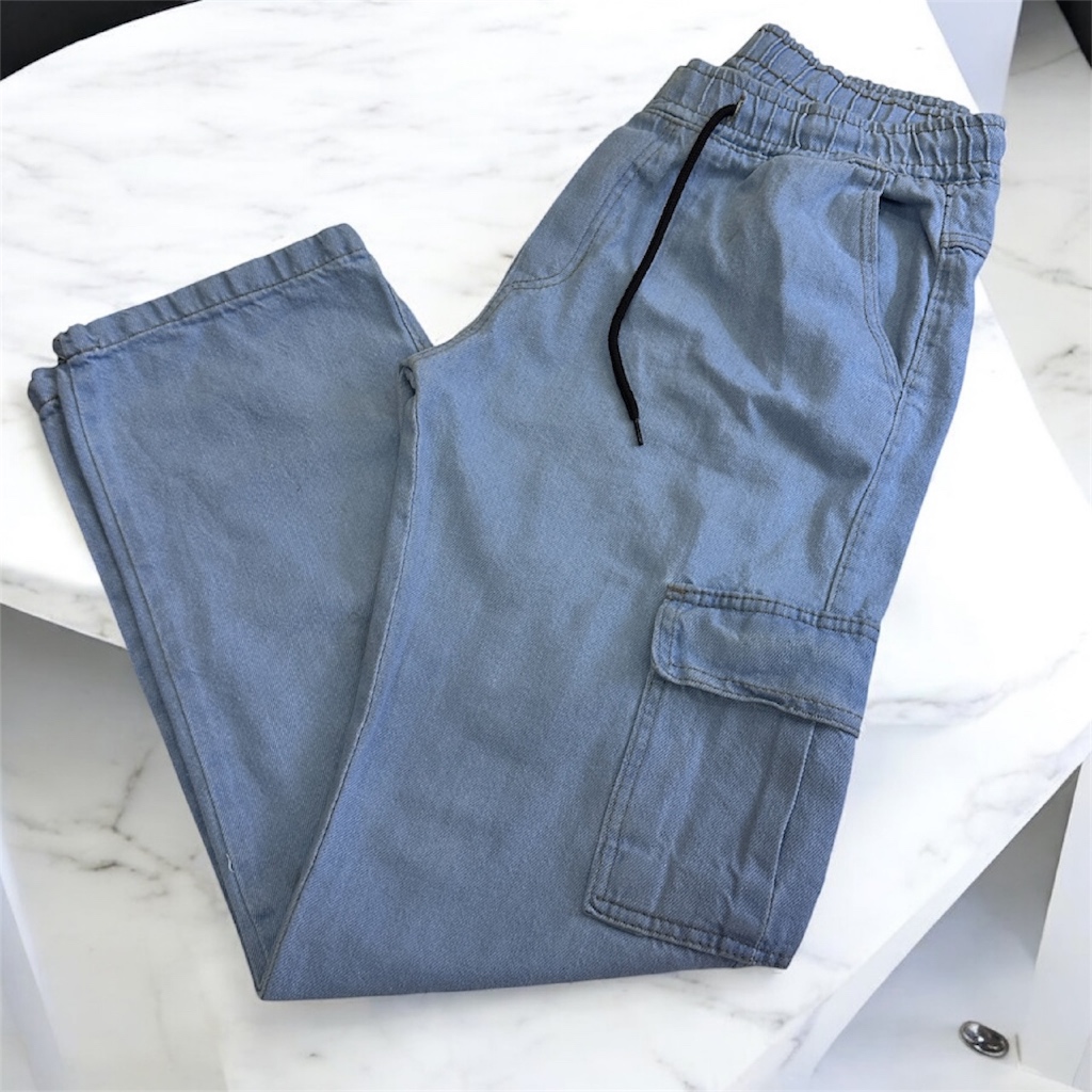 Calça cargo Jeans.calça balão, boca larga Uni - Moda Masculina | MuralLife