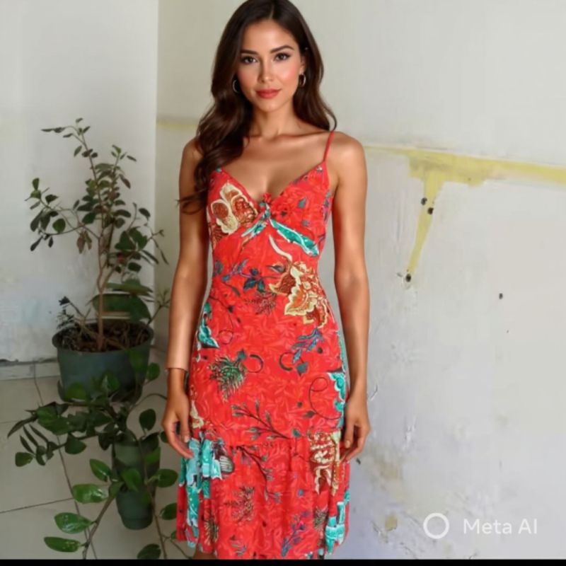 Vestido Feminino Midi Estampado Longo de Alcinha | - Moda Feminina | MuralLife