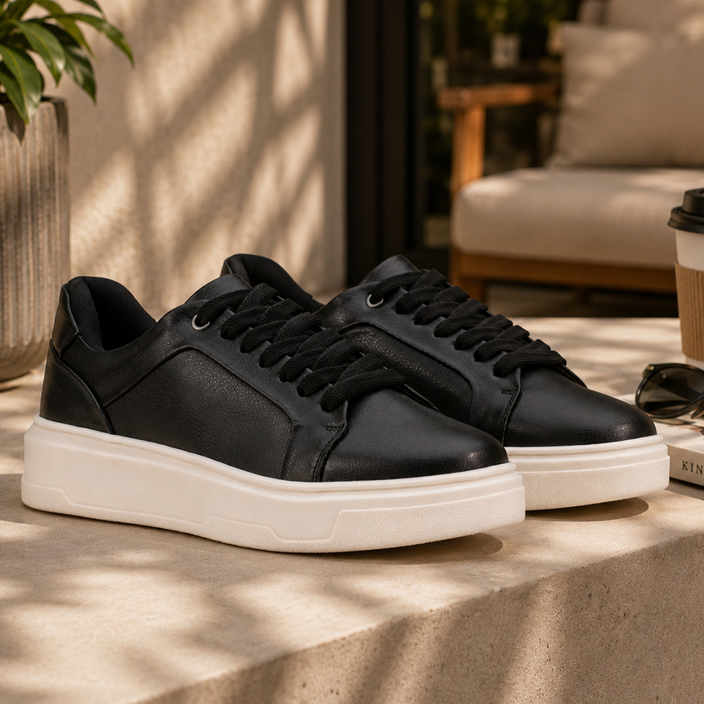 Tênis Masculino Preto Sola Reta Skate Street - Moda Masculina | MuralLife