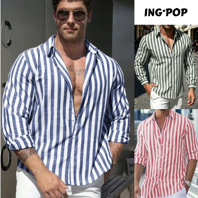 Camisa Social Masculina Casual Manga Longa Bloco d - Moda Masculina | MuralLife